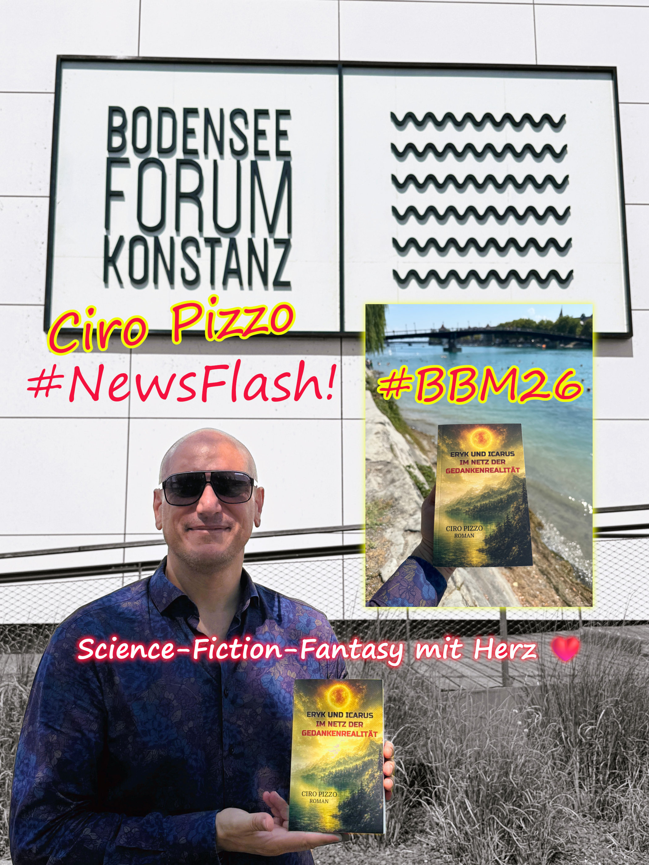 Ciro Pizzo mit ERYK UND ICARUS IM NETZ DER GEDANKENREALITÄT zur Bodensee-Buchmesse 2026 in Konstanz