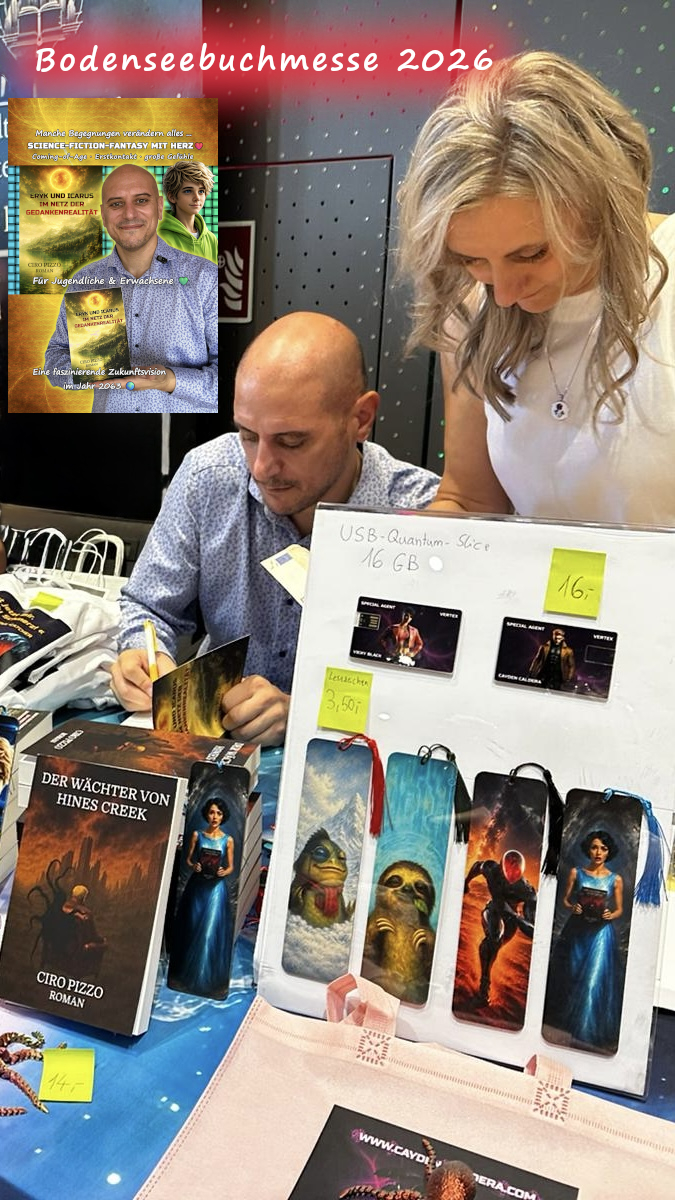 Ciro Pizzo und Viktoria am Stand der Bodensee-Buchmesse 2026 in Konstanz